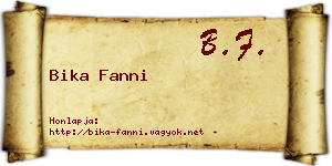 Bika Fanni névjegykártya